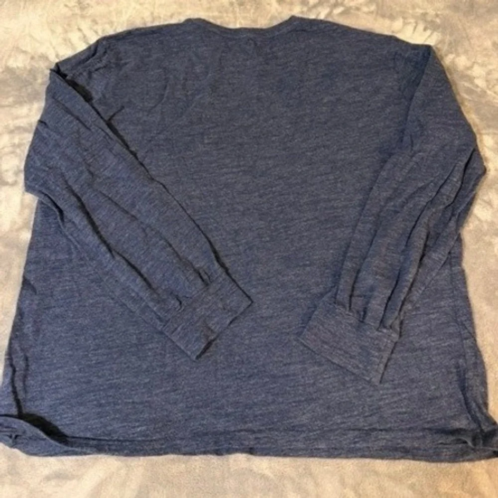 Polo Ralph Lauren T-Shirt Men XXL Blue Long Sleeve Pony Logo Heathered Cotton